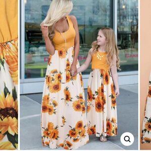 Woman's Sunflower Maxi Dress From Mommy & Me Set